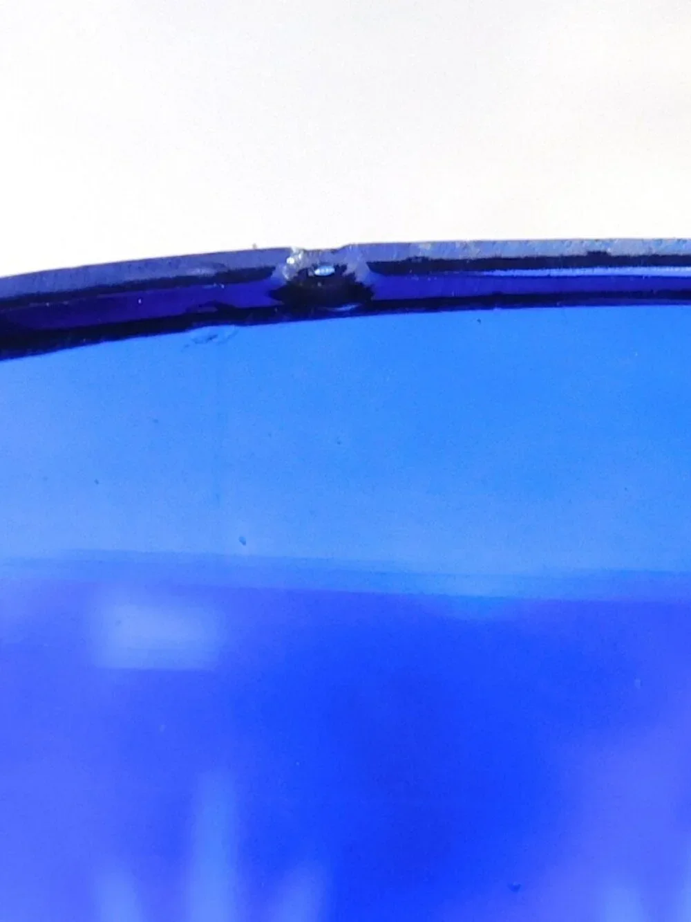Huge Blue Cut to Clear Vase # 25203
